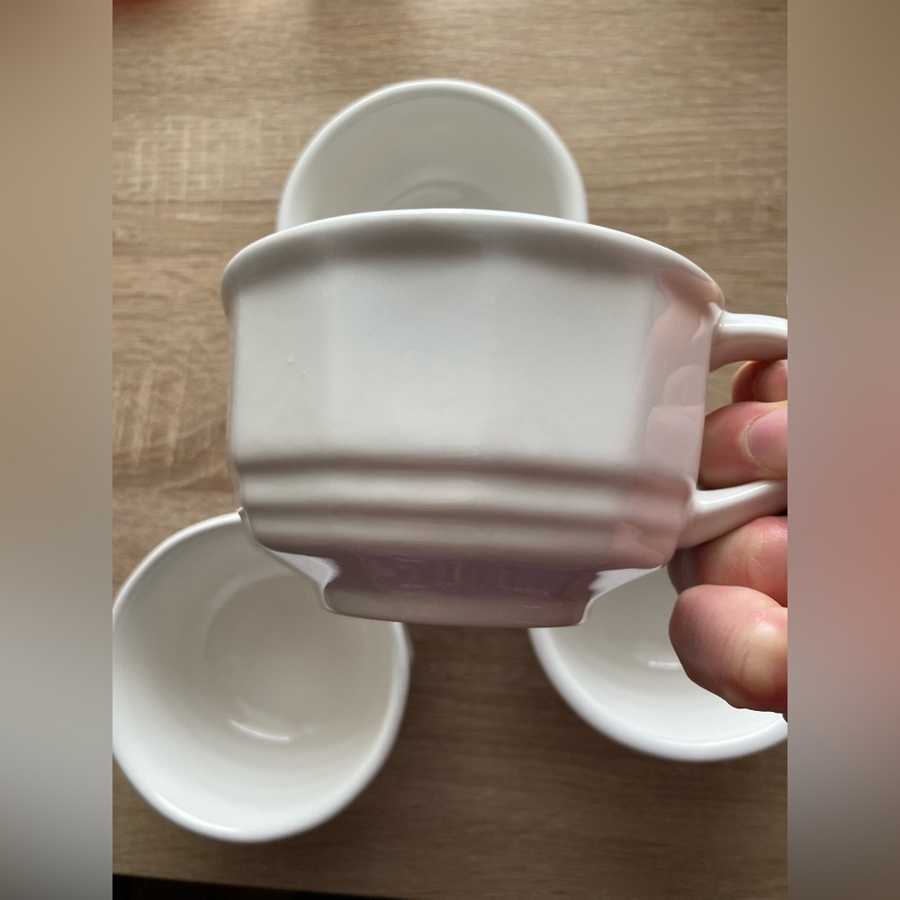 Heritage White Mugs/Coffee Cups by Pfaltzgraff - Set of 4 🤍✨🤍✨